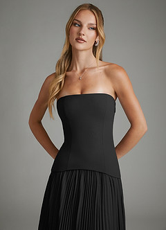Azazie Alex Bridesmaid Dresses Black A-Line Corset Chiffon Dress image8