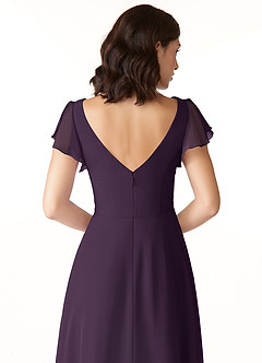 Azazie Omari Bridesmaid Dresses Plum A-Line Chiffon Dress image6