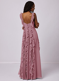 Barbie ♥ Azazie Bridesmaid Dresses Vintage Mauve A-Line with Pockets Chiffon Dress image2