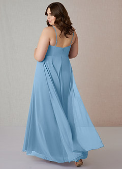 Azazie Emerald Brautjungfernkleider A-Linie Gekräuselt Chiffon Kleid Stahlblau image9
