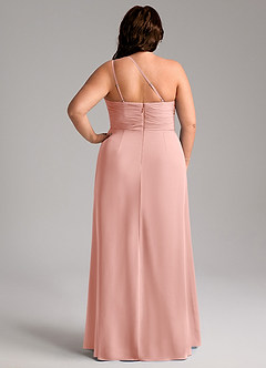 Azazie Eren Bridesmaid Dresses Rosette Sheath One Shoulder Chiffon Dress image9