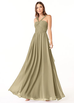 Azazie Dionne Final Sale Grape A-Line Corset Chiffon Dress image4