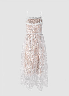 My Dearest White Lace Sleeveless Midi Dress image9