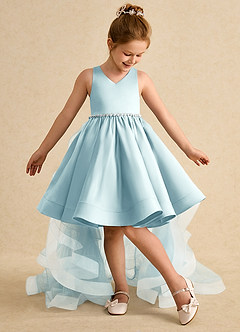 Azazie Julietta Blumenmädchenkleider Ballkleid Cabrio Tüll Kleid Seegrün image5