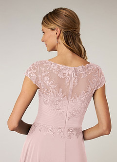 Azazie Shonda Mother of the Bride Dresses Blushing Pink Lace Chiffon Dress image7