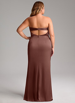 Azazie Leonis Bridesmaid Dresses Espresso Mermaid Pleated Stretch Satin Convertible Dress image9