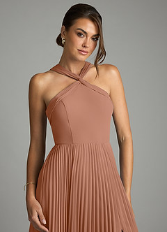 Azazie Afra Bridesmaid Dresses Bronzer A-Line Pleated Chiffon Dress image5