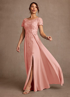 Azazie Alva Mother of the Bride Dresses Rosette A-Line Lace Dress image2