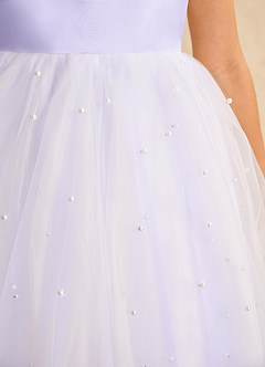 Azazie Esme Abiti da Ragazza di Fiori Abito Principessa in Tulle Fiocco Lilla image9