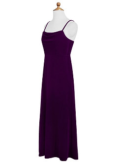 Azazie Solange Junior Grape A-Line Velvet Dress image9