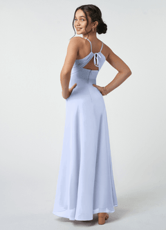 Azazie Avelina Junior Ice A-Line Pleated Chiffon Dress image5