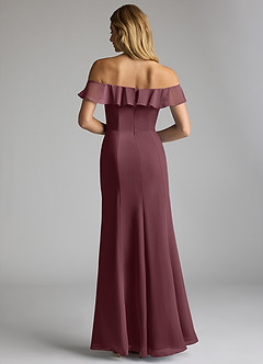 Azazie Sophie Bridesmaid Dresses Sangria A-Line Off the Shoulder Chiffon Convertible Dress image4