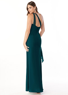 Azazie Maive Bridesmaid Dresses Pine Sheath Pleated Ruffle Chiffon Dress image4