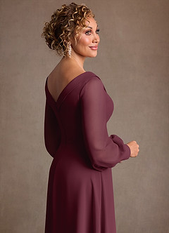 Azazie Paterson Suknie dla Matki Panny Młodej Linia A Pofałdowany Szyfon Długość kostki Sukienka image7