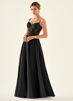 Nimbus Black Cutout Corset Satin Prom Dress image4