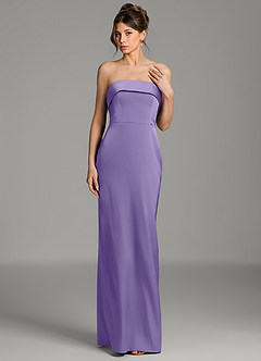 Azazie Phoenyx Bridesmaid Dresses Tahiti Sheath Strapless Stretch Satin Dress image3