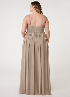 Azazie Alia Brautjungfernkleider A-Linie Plissee Chiffon Kleid Taupe image7