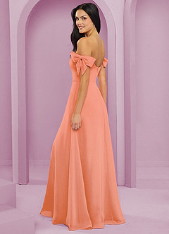 Barbie ♥ Azazie Jurken voor bruidsmeisjes Converteerbaar Jurk van Chiffon met A-Lijn Off the Shoulder Zonsondergang image6