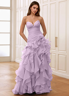 Christabelle Lilac Corset Rhinestone Sheer Lace Prom Dress image5