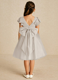 Azazie Kaeya Flower Girl Dresses Frost A-Line Bow Tulle Dress image1