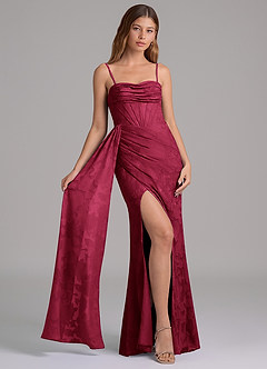 Azazie Amyra Jurken voor bruidsmeisjes Converteerbaar Jurk van Bloemen Burn-out met Zeemeermin Off the Shoulder Bourgondië image6