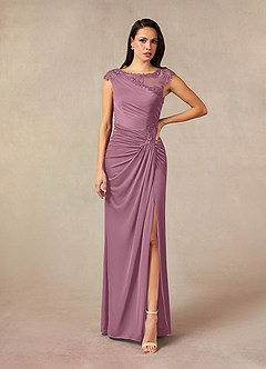 Azazie Oliniana Mother of the Bride Dresses Vintage Mauve Mermaid Lace Mesh Dress image1