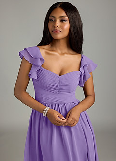 Azazie Anaya Abiti da Damigella Abito A-Line in Chiffon Plissettato Tahiti image6