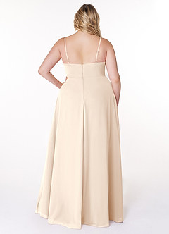 Azazie Moira Bridesmaid Dresses White Alabaster A-Line Scoop Chiffon Dress image9