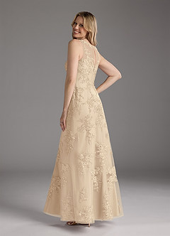 Azazie Whilhelmina At-home Try On Dresses Stormy Mermaid Lace Chiffon Dress image7