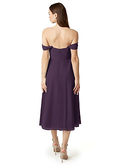 Azazie Vicenta Final Sale Plum A-Line Off the Shoulder Chiffon Convertible Dress image2