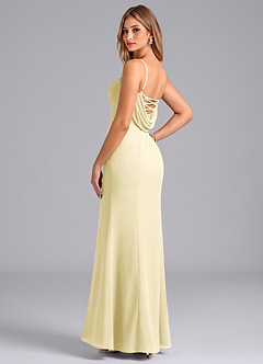 Azazie Wynni Bridesmaid Dresses Lemon Sorbet Mermaid Corset Chiffon Dress image5