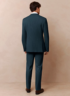 front Savile Teal Wool Blend Suit Jacket