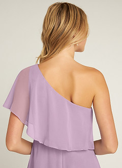 Azazie Lizzy Bridesmaid Dresses Wisteria A-Line One Shoulder Chiffon Dress image3