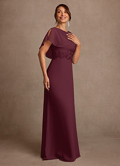 Azazie Frieda Mother of the Bride Dresses Cabernet A-Line Applique Chiffon Dress image4
