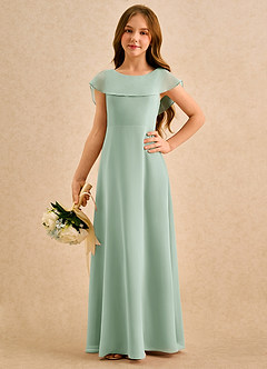 Azazie Kittie Girls Formal Flower Girl Klänningar Klä A-Line i Chiffong image5