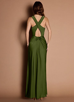 Evadne Olive Open Back Dress image4