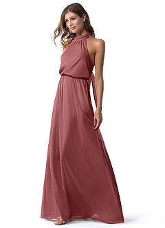 Azazie Landry Brautjungfernkleider A-Linie Plissee Gittergewebe Kleid Amethyst image4