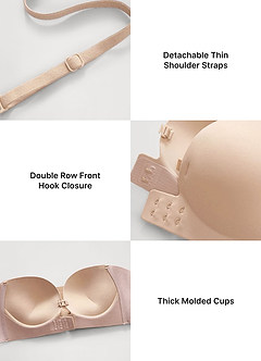 front Front Closure Strapless Seamless Push Up Bra (For A/B Cup)