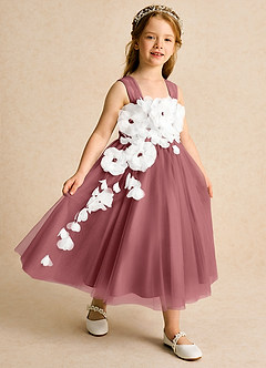 Azazie Dovey Abiti da Ragazza di Fiori Abito Principessa in Tulle Fiocco Ametista image6