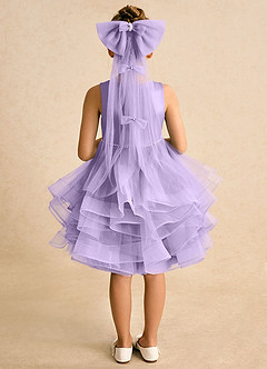 Azazie Tinie Abiti da Ragazza di Fiori Abito Principessa in Tulle Fiocco Lilla image6