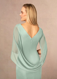 Azazie Belladonna Mother of the Bride Dresses Agave Mermaid Scoop Pleated Mesh Dress image6