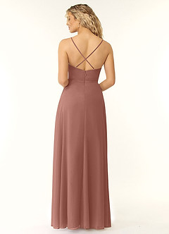 Azazie Naeem Bridesmaid Dresses Cedar Rose A-Line V-Neck Ruffle Chiffon Dress image2