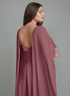 Azazie Stefania Bridesmaid Dresses Desert Rose A-Line Stretch Satin Dress image7