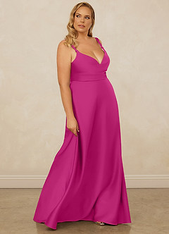 Christian Siriano Bridal for Azazie 1001 Bridesmaid Dresses Fuchsia A-Line Sweetheart Neckline Stretch Satin Dress image13