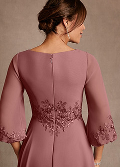 Azazie Ana Mother of the Bride Dresses Desert Rose A-Line Lace Chiffon Dress image6