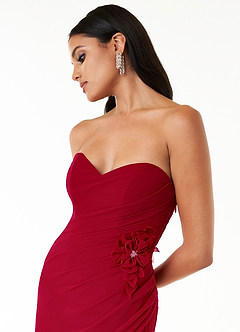 Gyselle Cherry Red Pleated Gown image2
