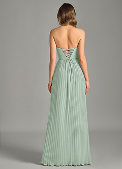 Azazie Becka Bridesmaid Dresses Agave A-Line Strapless Chiffon Dress image2