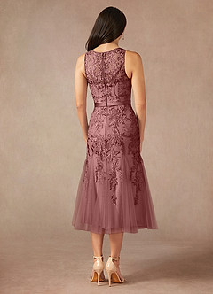 Azazie Herrin vestidos de madre de la novia Vestido de Rosa Del Desierto de Encaje de Sirena image3