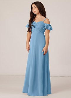 Azazie Juna Junior Klänning av A-Line i Chiffong Av axeln image3