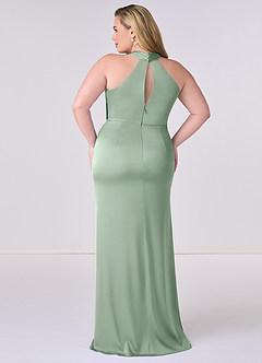 Barbie ♥ Azazie Brautjungfernkleider Etui Stretch-Satin Kleid Agave image8